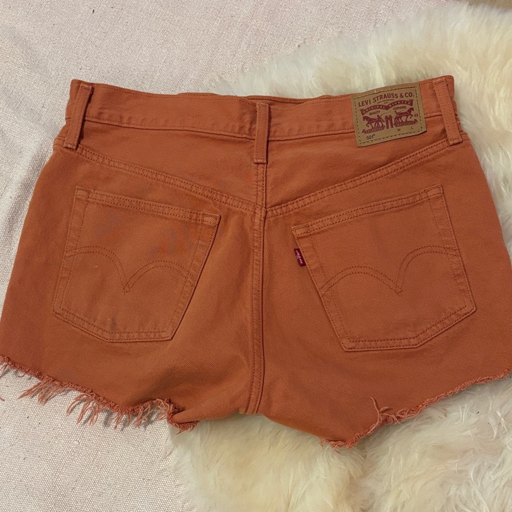 Levi's Orange Jean Shorts - Picture 3 of 4